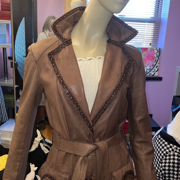 Viktor&Rolf leather belted trench coat IT40 fully lined - Picture 4 of 17